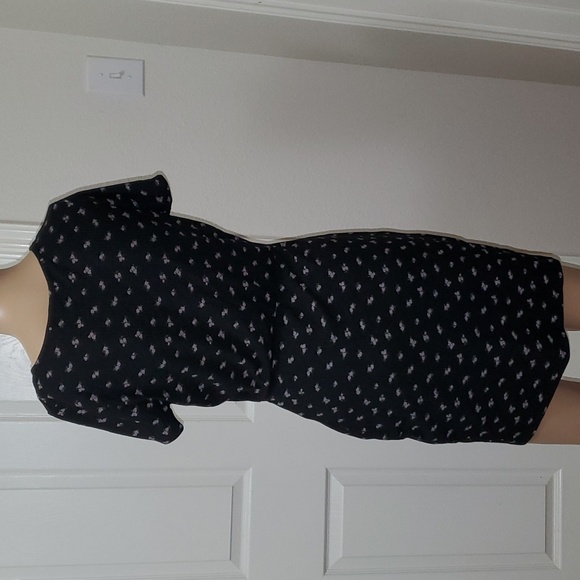 Hesperus L cutout stomach ribbed mini dress thigh slit lilac floating flowers - Picture 5 of 8